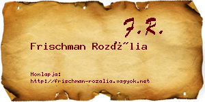 Frischman Rozália névjegykártya